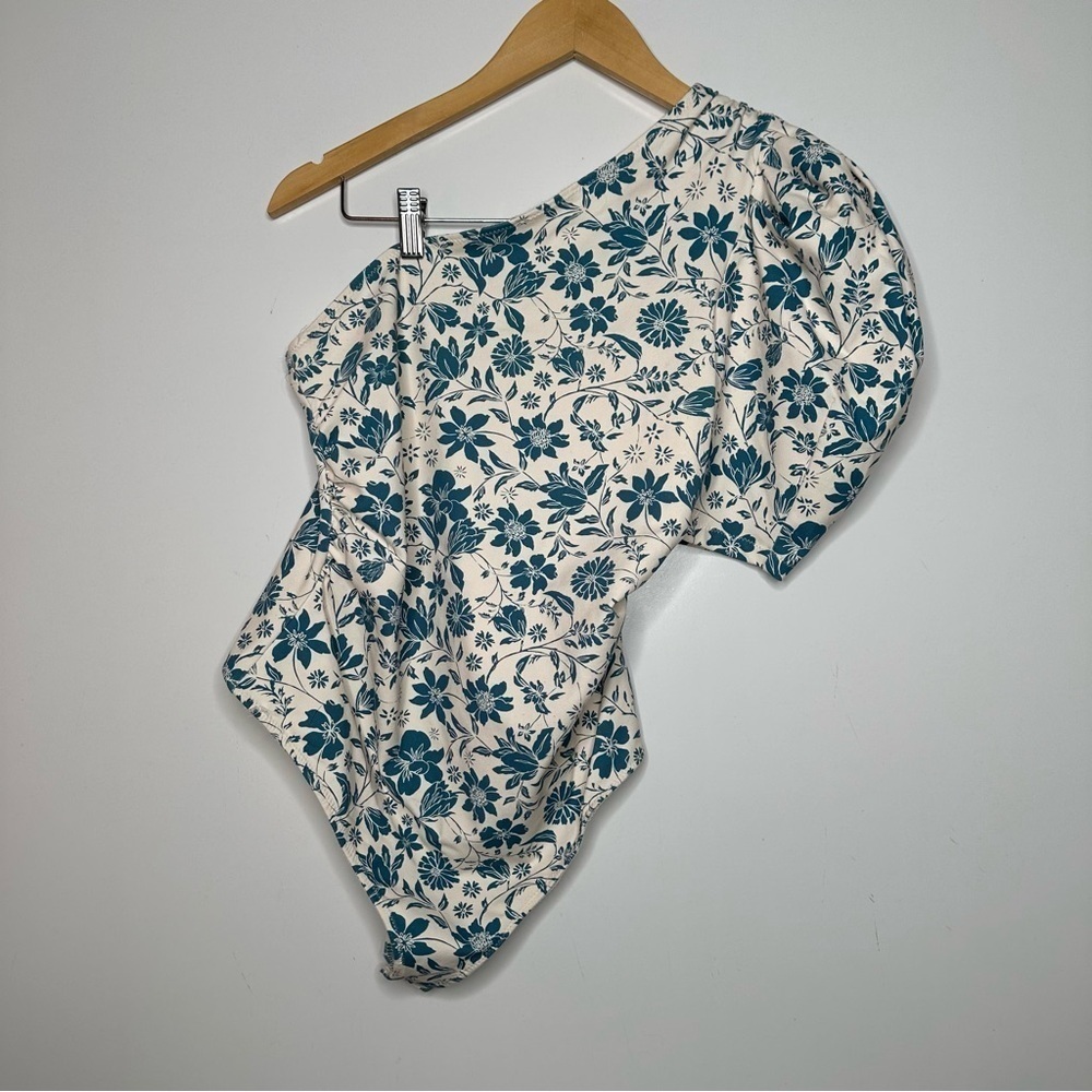Free People Intimately Teal Floral Somethin' Bout You Bodysuit Size Medium - Picture 3 of 9